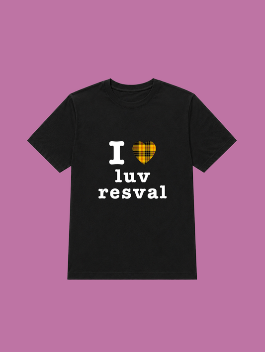 t-shirt noir I love luv resval