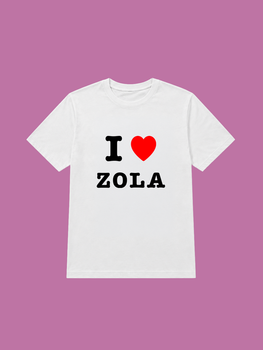 t-shirt I love Zola