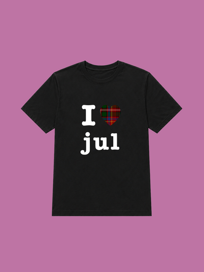 t-shirt noir I love jul