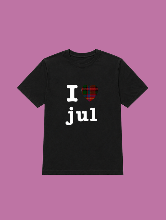 t-shirt noir I love jul