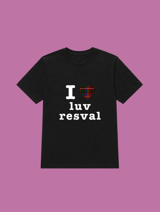 t-shirt noir I love luv resval